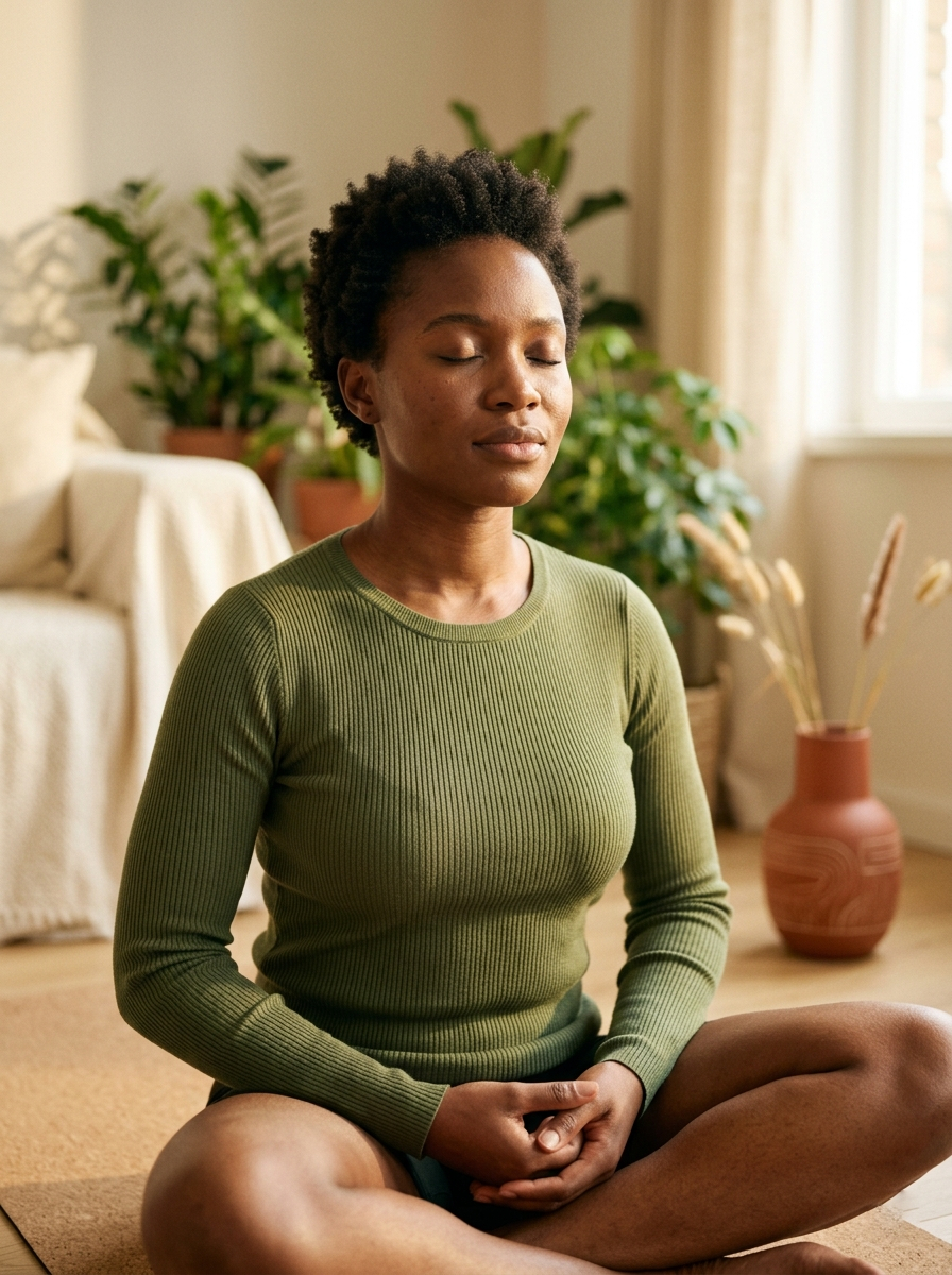 Person practicing yoga